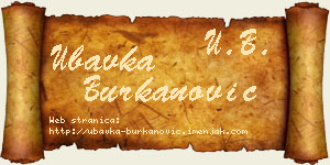 Ubavka Burkanović vizit kartica